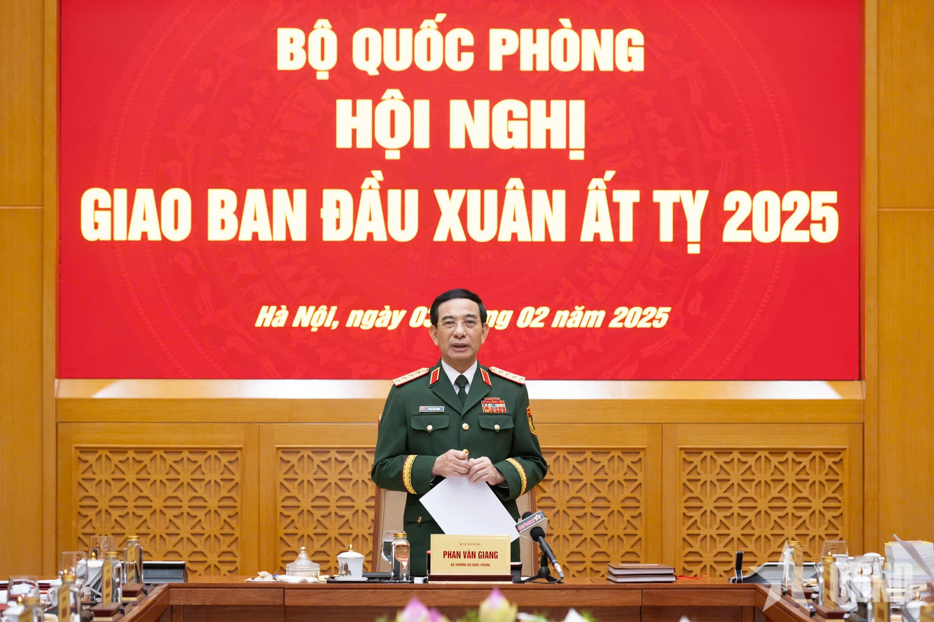 Đại tướng Phan Văn Giang chủ trì Hội nghị giao ban Bộ Quốc phòng đầu Xuân Ất Tỵ 2025
